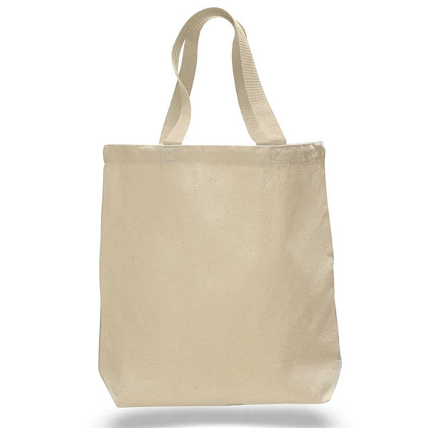 100% Cotton Canvas Tote Bags with Color Handles